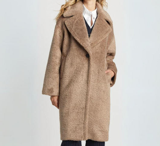 Adroit Atelier - Polly Faux Fur Long Coat in Latte