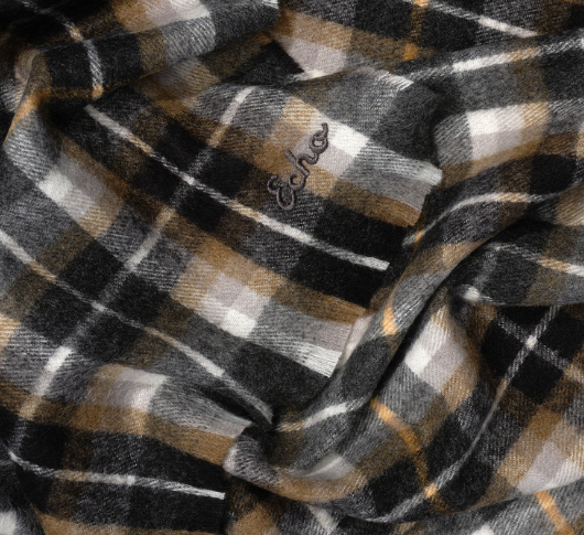 Echo - Aspen Plaid Blanket Wrap in Charcoal Heather