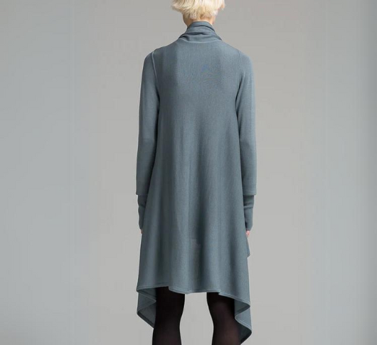 NFP - Long Sleeve Merino Wrap/ Cape in Mist Grey