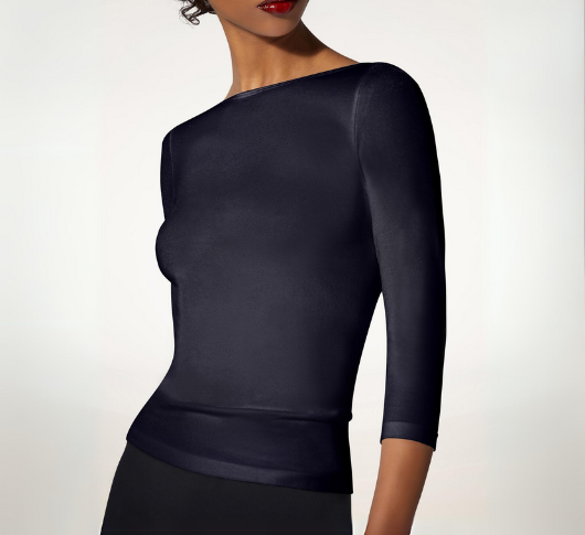 Wolford - Cordoba 3/4 Sleeve Top in Deep Night