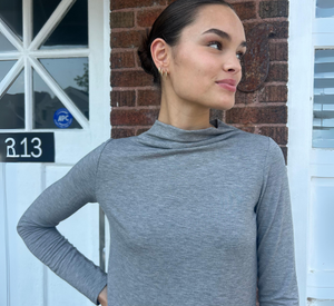 Kal Rieman - Amanda Long Sleeve Brushed Jersey Top in Grey