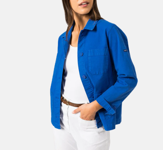 Saint James - Workwear Jacket with Patch Pockets in Royal Blue