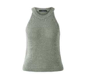 OUI - Sleeveless Knitted Top in Sage