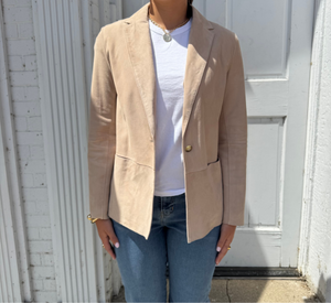 VIA MASINI - Suede Leather Blazers in Tan and Blue