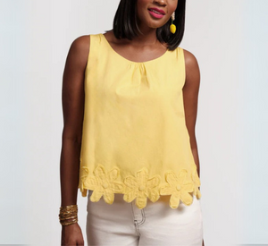 Frances Valentine - Flower Tank Top in Yellow