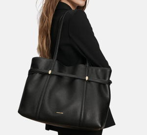 Veronica Beard - Leather Lasso Belted Tote Bag in Black