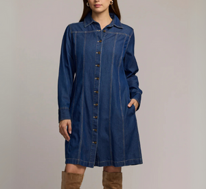 HINSON WU - Sabrina Long Sleeve Dress in Dark Wash