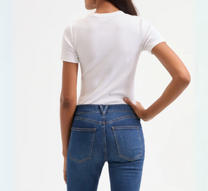 VERONICA BEARD - Ribbed Short Sleeve Tee in White