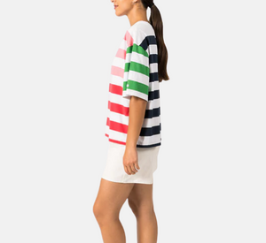 Saint James - Drop Shoulder Striped Oversize Tee in Multicolor