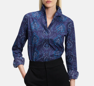 Sarah Alexandra - Indigo Girl Print Blouse in Blue Paisley
