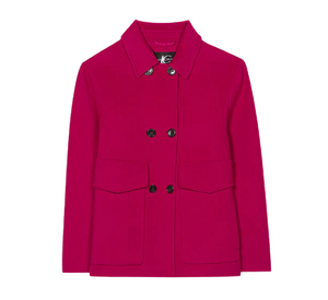 Luisa Cerano -  Doubleface Short Wool Coat in Berry Pink