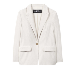 Luisa Cerano - Button Lightweight Corduroy Jacket in Eggshell