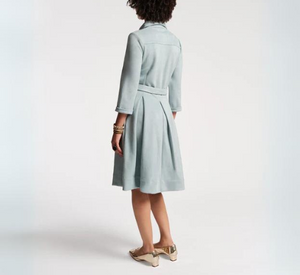 Frances Valentine - Bellini Microsuede Shirt Dress in Powder Blue