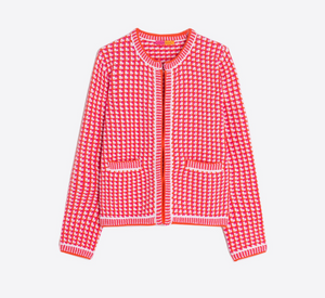 Vilagallo - Knit Tweed Jacket in Pink/Ecru/Orange