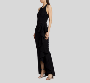 Chiara Boni La Petite Robe - Thomas Ruffled Halter Gown in Black