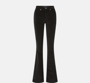 Veronica Beard - Beverly Velvet Skinny Flare Pants in Black