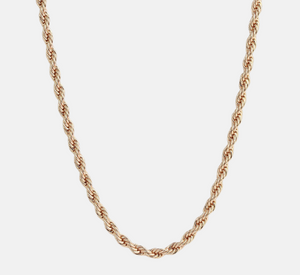 Leeada Jewelry - Zuma Twisted Braid Rope Chain Necklace in Gold