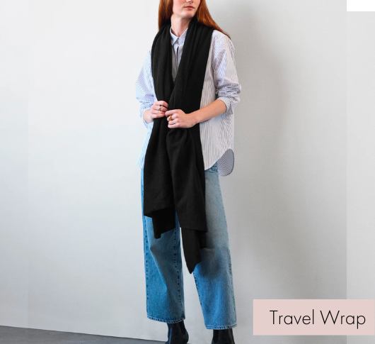 
            
                Load image into Gallery viewer, White + Warren - Cashmere Travel Wrap in Black
            
        