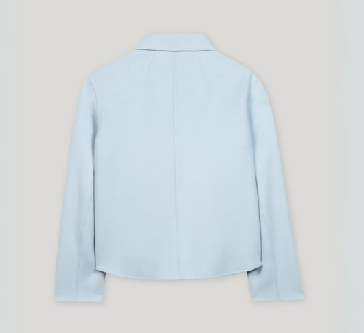 LUISA CERANO -  Double Faced Wool Jacket with Pocket Details in Sky Blue