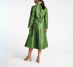 Frances Valentine - Lucille Dupioni Wrap Dress in Green