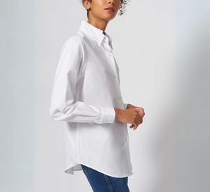 Kal Rieman - Double Collar Shirt in White Stripe