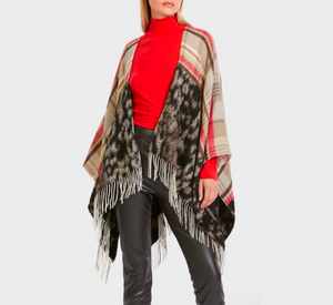 
            
                Load image into Gallery viewer, Marc Cain - Wool Cape in Mixed Print
            
        