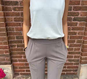 Elliott Lauren - Elastic Waist Tech Pant in Taupe