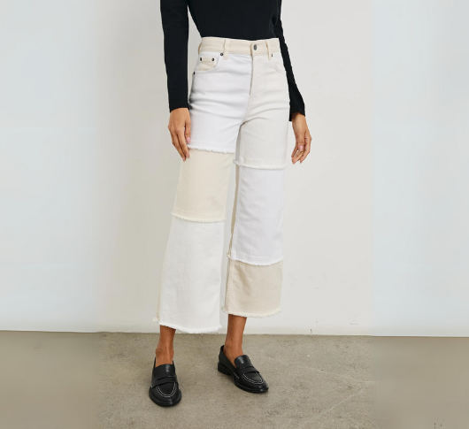 Rails - Getty Patchwork Jean in Ecru/White