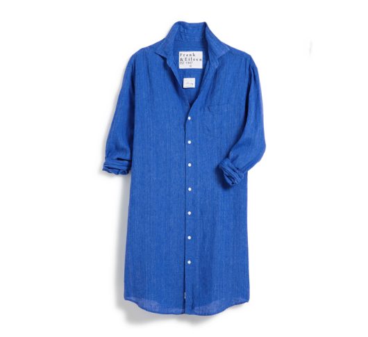 Frank & Eileen - Mary Linen Shirtdress in Bright Blue