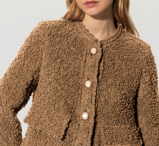 Luisa Cerano - Boucle Wool Jacket in Miso