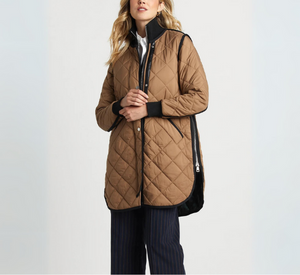 Adroit Atelier - Libby Quilted Full Zip Coat in Toffee