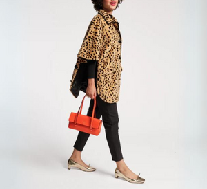 Frances Valentine - Nico Faux Fur Cheetah Poncho in Brown Multi