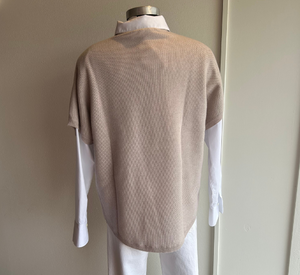 
            
                Load image into Gallery viewer, Kinross Cashmere - Textured Funnel Pullover in Dune
            
        