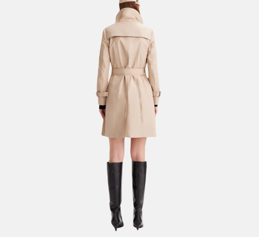 Theo - Chloe Double Breasted Trench Coat in Sustained Grey