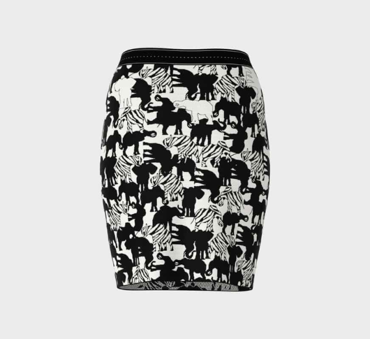 Marc Cain - Animal Intense Skirt "Knitted in Germany" with Elephant Motif