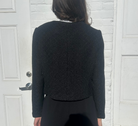 Drew - Emillia Short Tweed jacket With Jewel Buttons in Black