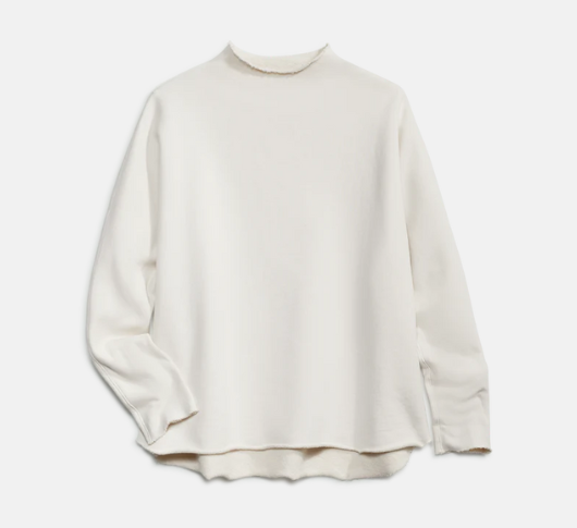 Frank & Eileen - Long Sleeve Funnel Neck Sweatshirt in Vintage White