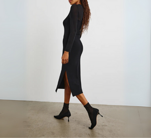 Rails - Luz Long Sleeve Knit Dress with Mesh in Black