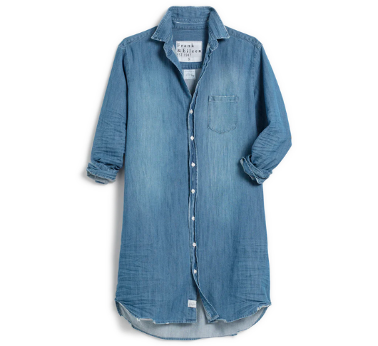 Frank & Eileen - Mary Famous Denim Shirtdress in Distressed Vintage Wash
