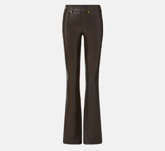 Veronica Beard - Hi-Rise Faux Leather Flare Pant in Dark Chocolate