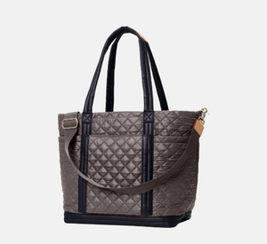 MZ Wallace - Empire Large Quilted Double End Pocket Tote Bag in Magnet and Black