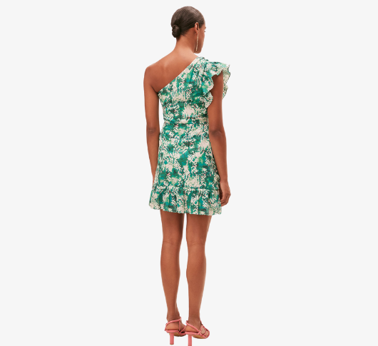 green floral one shoulder dress Green Floral Print One Shoulder Dress - Maxi Dresses