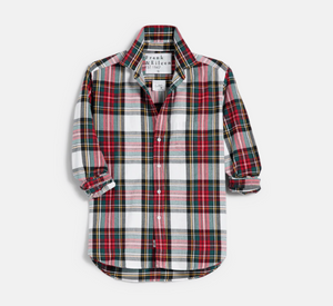 Frank & Eileen - Relaxed Plaid Button Up Shirt in White Multi