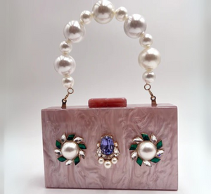 Anton Heunis - Box Clutch with Cluster Gems in Pink Multi