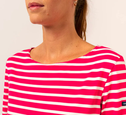 
            
                Load image into Gallery viewer, Saint James - UV Protection UPF Top in Pink/Ivory Stripe
            
        