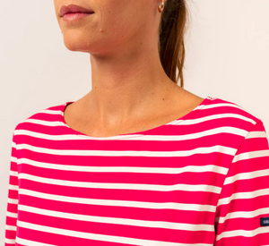 Saint James - UV Protection UPF Top in Pink/Ivory Stripe