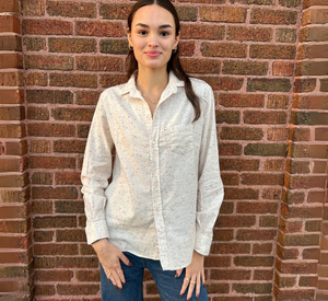 Frank & Eileen - Relaxed Button Down with Confetti Print in Cream