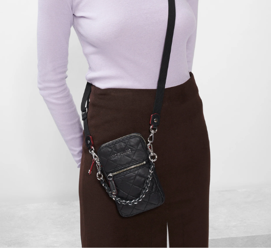 MZ Wallace - Micro Crosby Quilted Crossbody Bag in Black