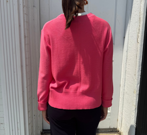 KINROSS CASHMERE - Rib Crew Sweater in Lipstick