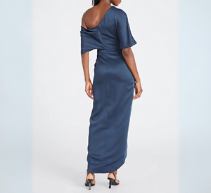 THEIA - One Shoulder Draped Gown in Odyssey Grey
